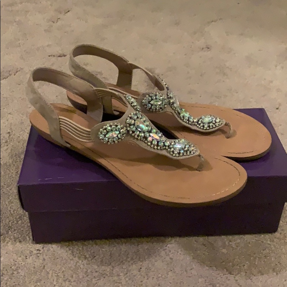 Madden Girl nude crystal sandals